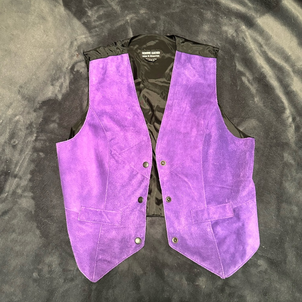 Leather and satin vest